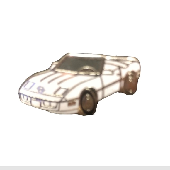 CHEVROLET CORVETTE C4 STYLE WHITE CONVERTIBLE AUTOMOTIVE HAT PIN LAPEL PIN.1997 - Picture 6 of 6